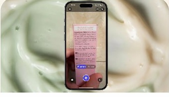 Moisturizer bottle prepared for a Rico ingredient scan