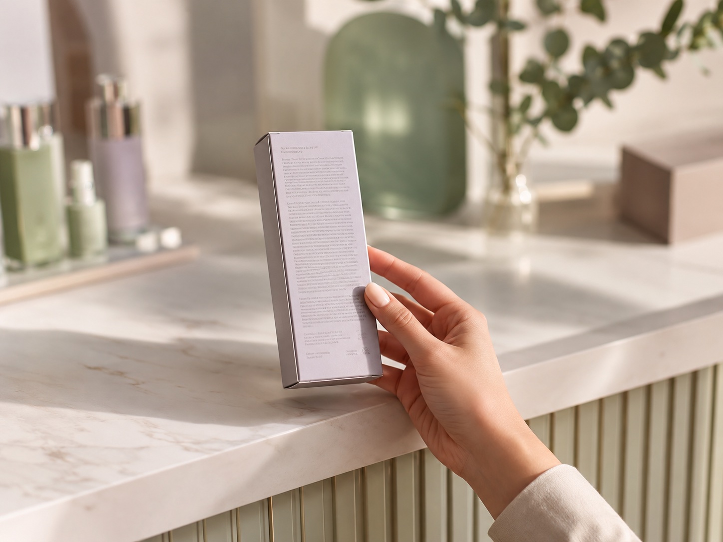 Skincare product ingredient list reviewed before buying